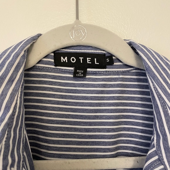 Motel Rocks Blue Striped Long Sleeve Top - Size Small - Picture 5 of 5